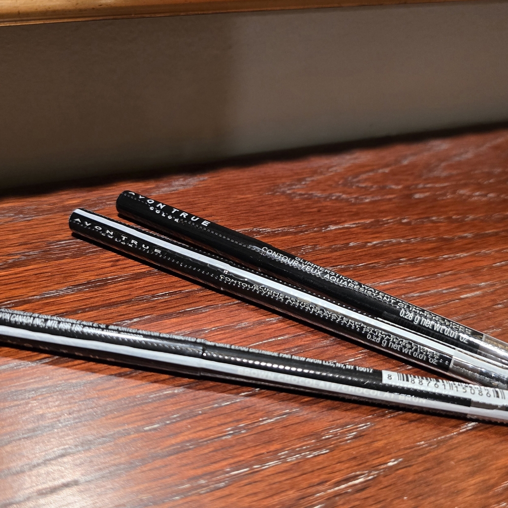 AVON True Color Glimmersticks Waterproof Eyeliner - BROWN CHOCOLATE (Set of 3)